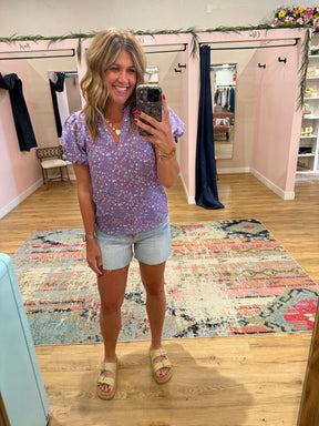 That One Lavender Floral Blouse