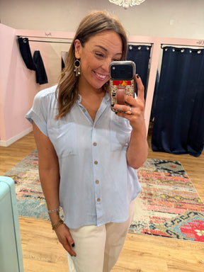 Baby Blue Button Up