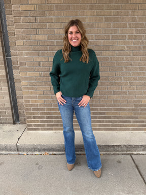 Deep Green Mock Neck Sweater