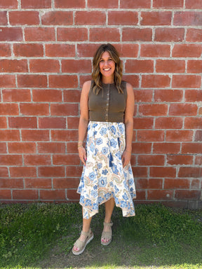 Chocolate Brown Button Up Tank