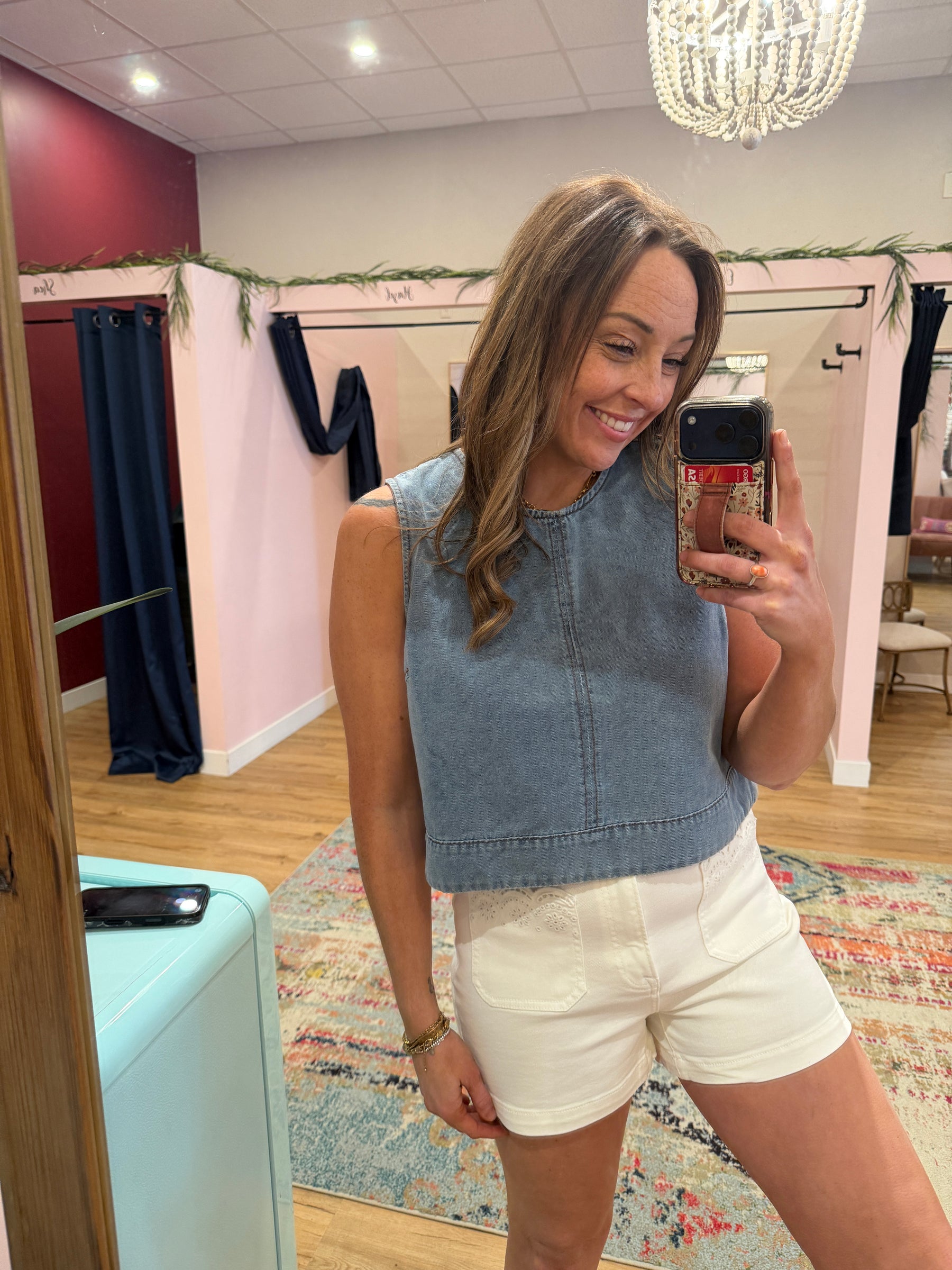 Caught Your Eye Denim Tank