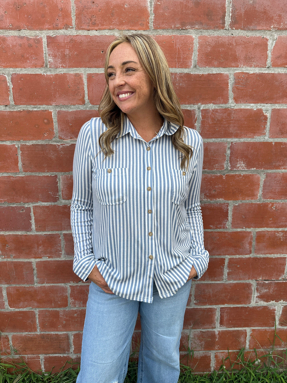 Buttery Soft Button Down - Blue