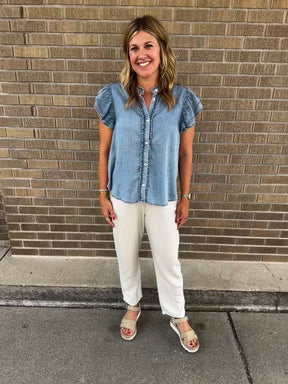 Chambray Denim Blouse