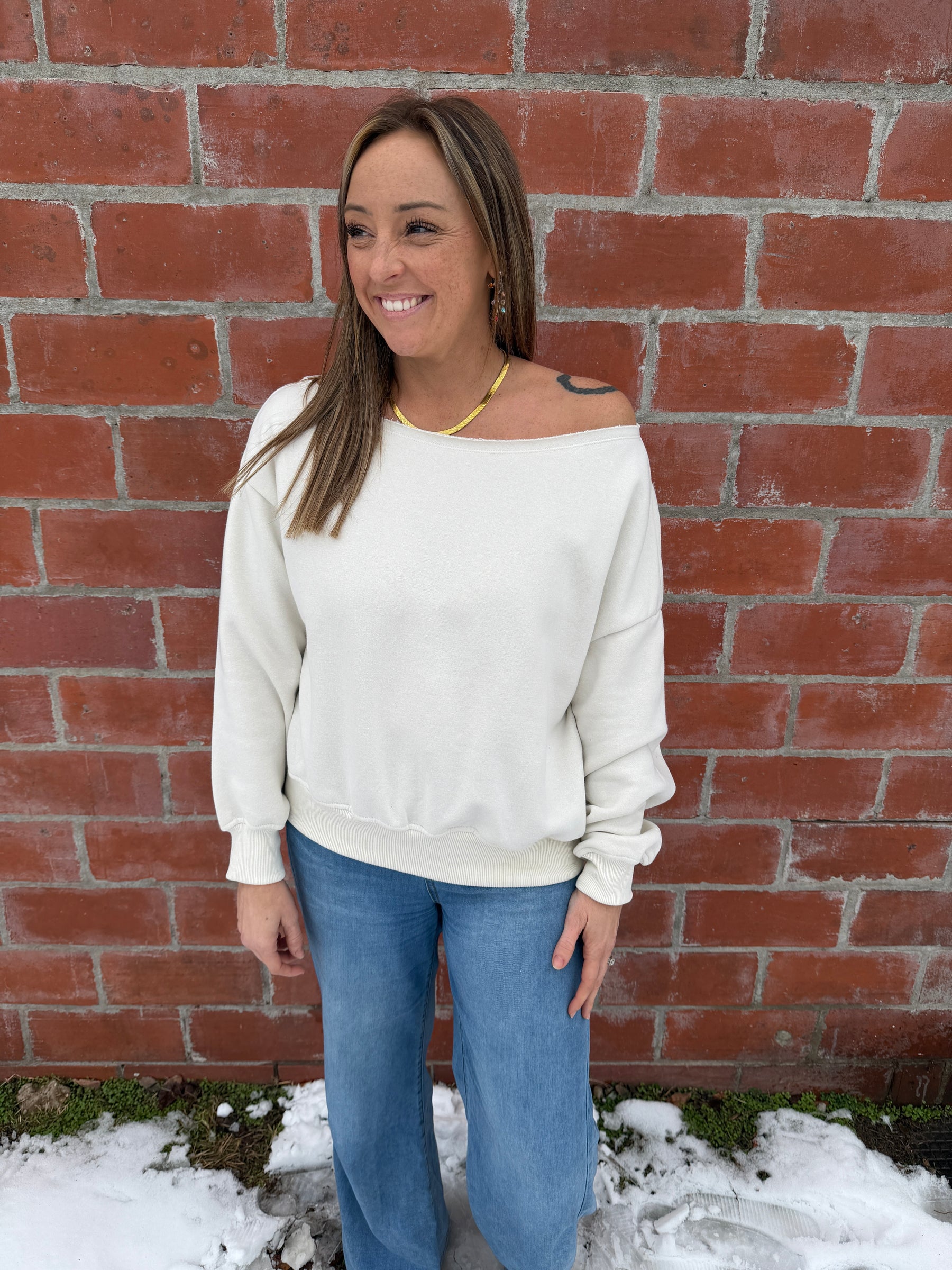 Off The Shoulder Cream Top