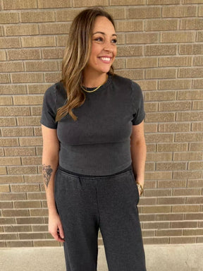 Lil Ribbed Tee - Black