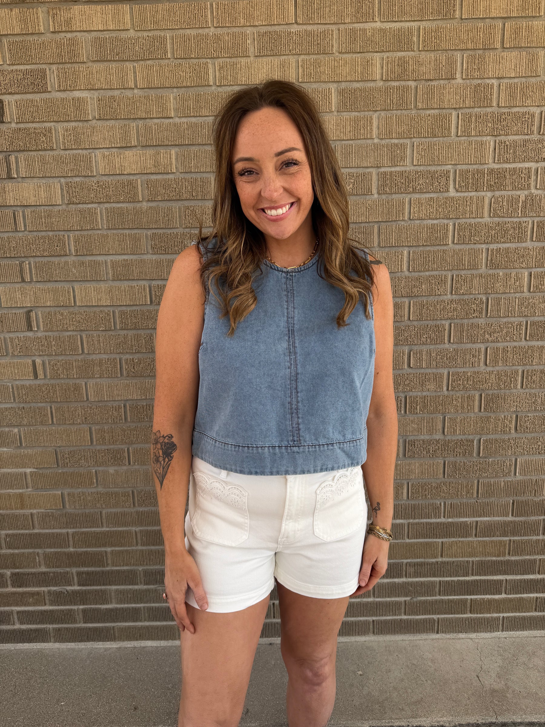 Caught Your Eye Denim Tank