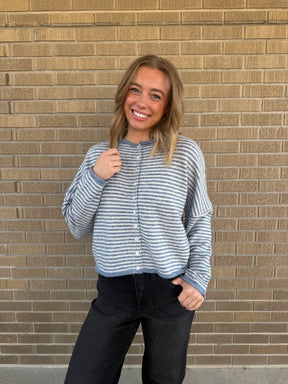 Daydreamer Blue-Striped Cardi