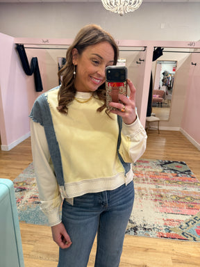 Lemon Cream & Blue Dreams Top