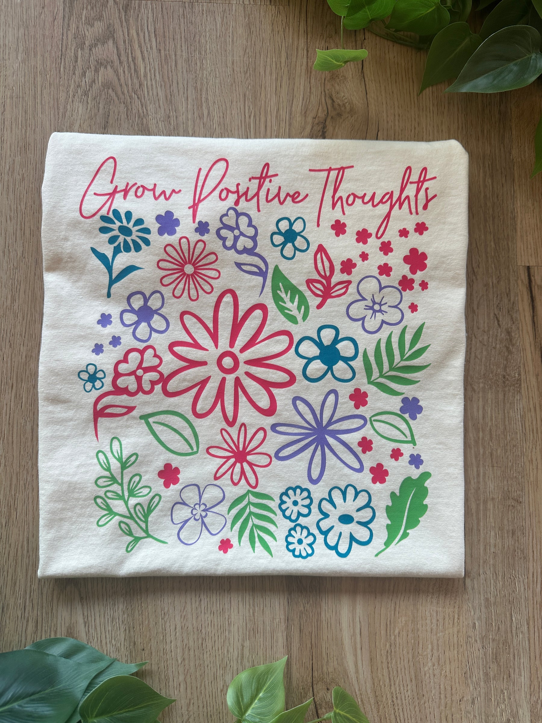Grow Positive Thoughts Tee - Cream