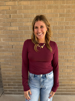 Stacy Top - Deep Maroon
