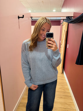 Lightweight Knit Sweater - Ocean Blue
