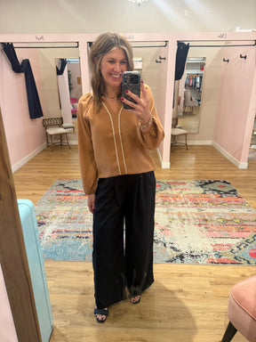 Caramel Satin Blouse