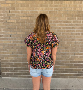 Black Floral Blouse