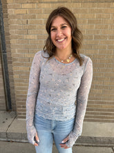 Floral Mesh Long Sleeve - Blue
