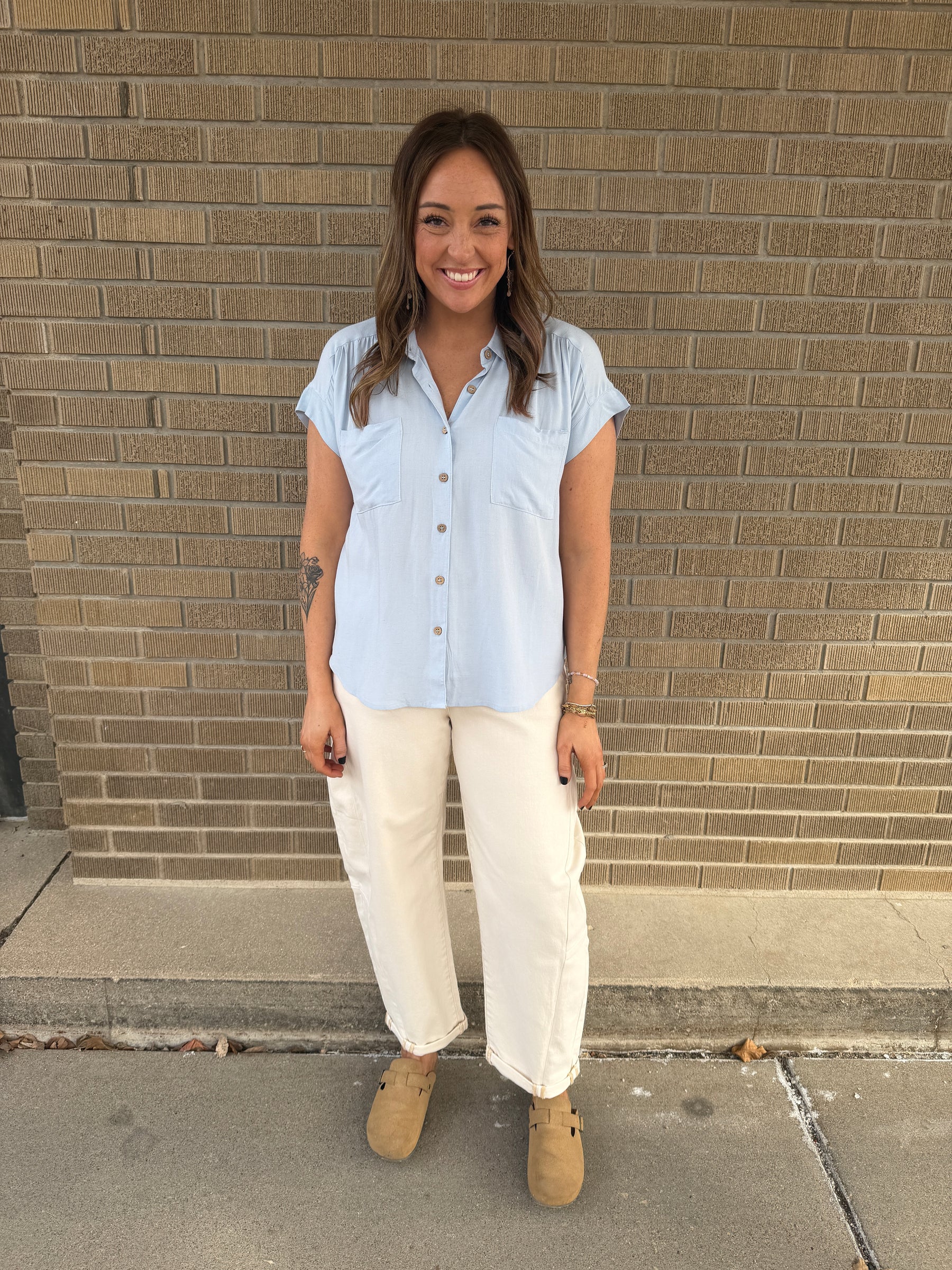 Baby Blue Button Up
