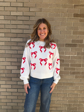 Red Bows For Days Sweater