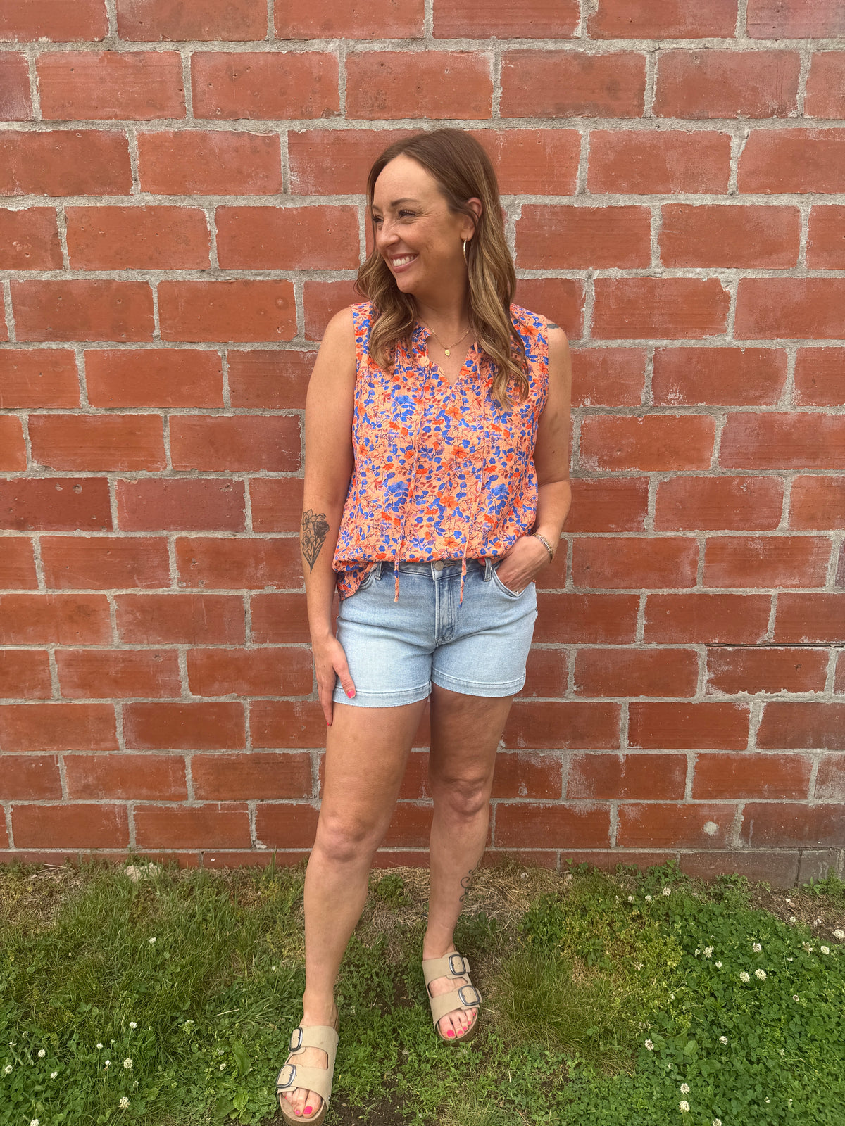 Coral Floral Blouse