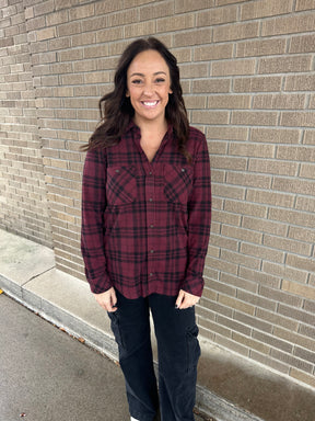 Lewis Top - Burgundy Plaid