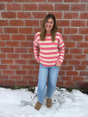 Pretty in Pink Stripe Sweater