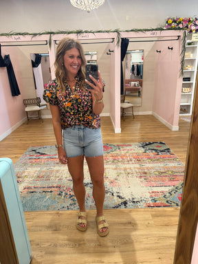 Black Floral Blouse