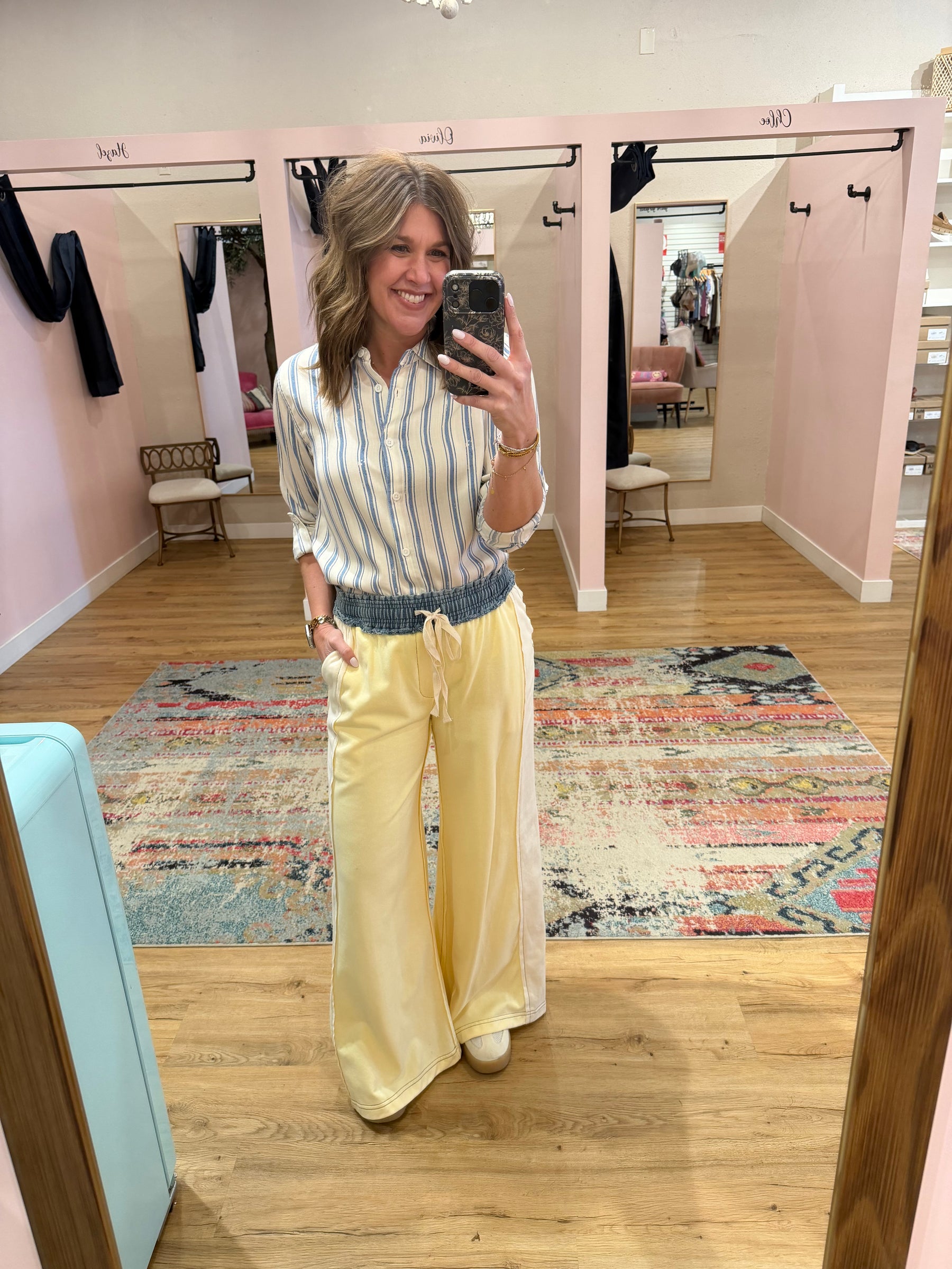 Lemon Cream & Blue Dreams Pants