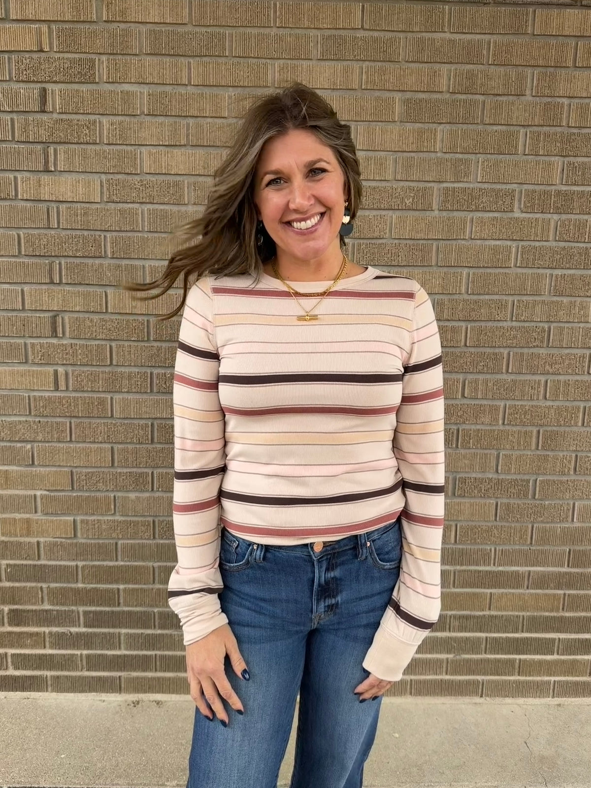 Stacy Top - Autumn Stripe