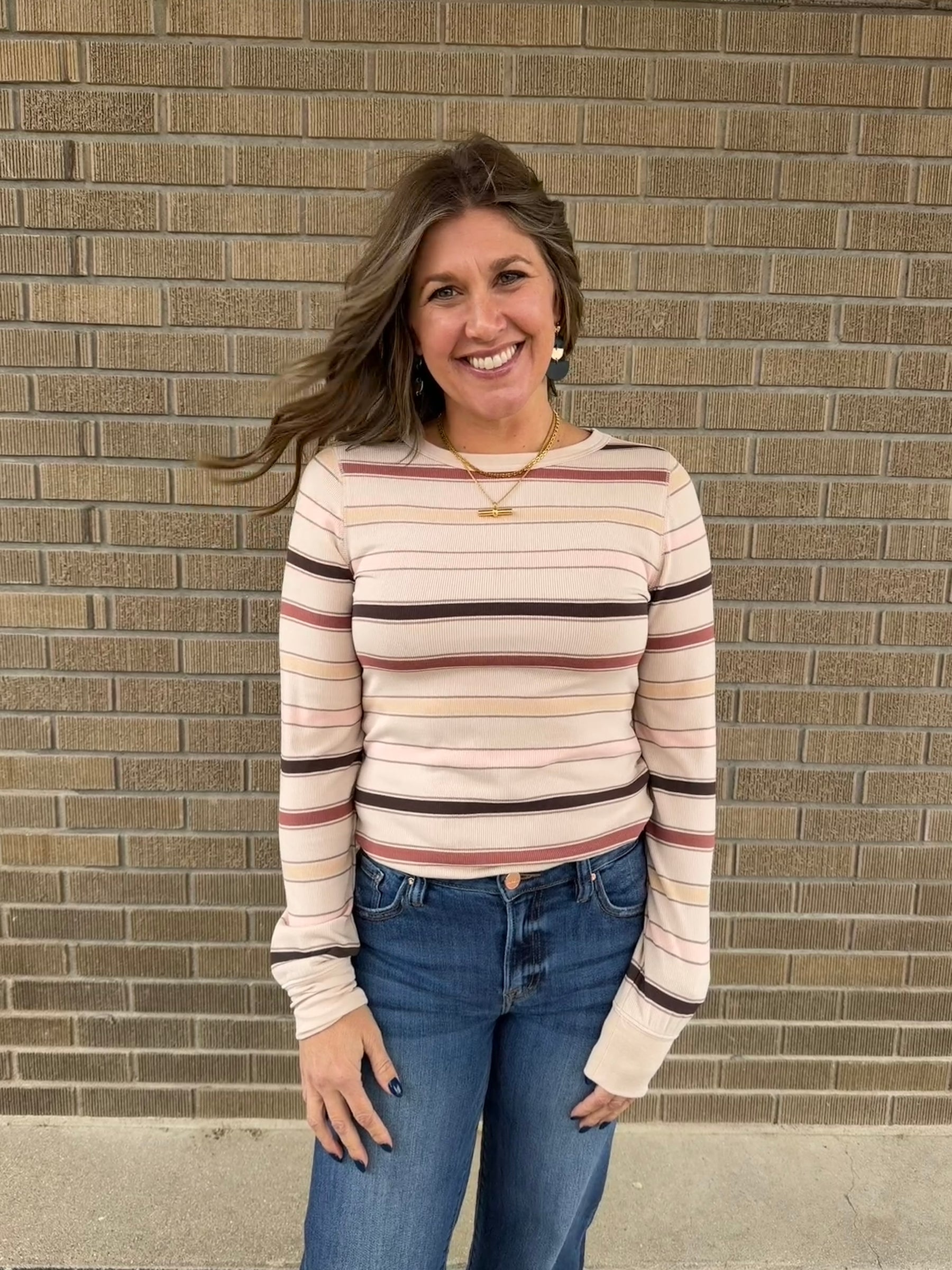 Stacy Top - Autumn Stripe