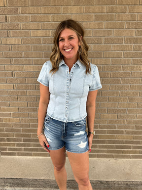 Blame It All On My Roots Denim Top