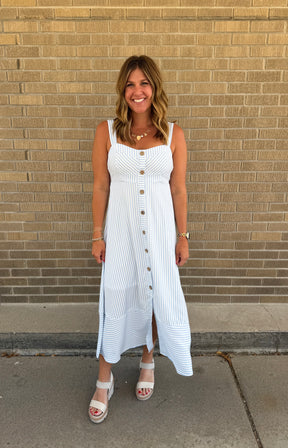 Blue Stripe Midi Dress