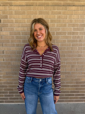 Merlot Stripe Henley