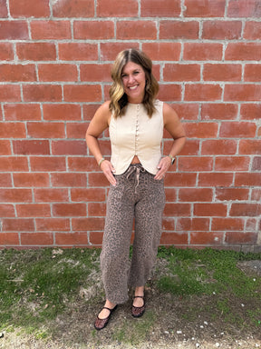 Leopard Barrel Jeans