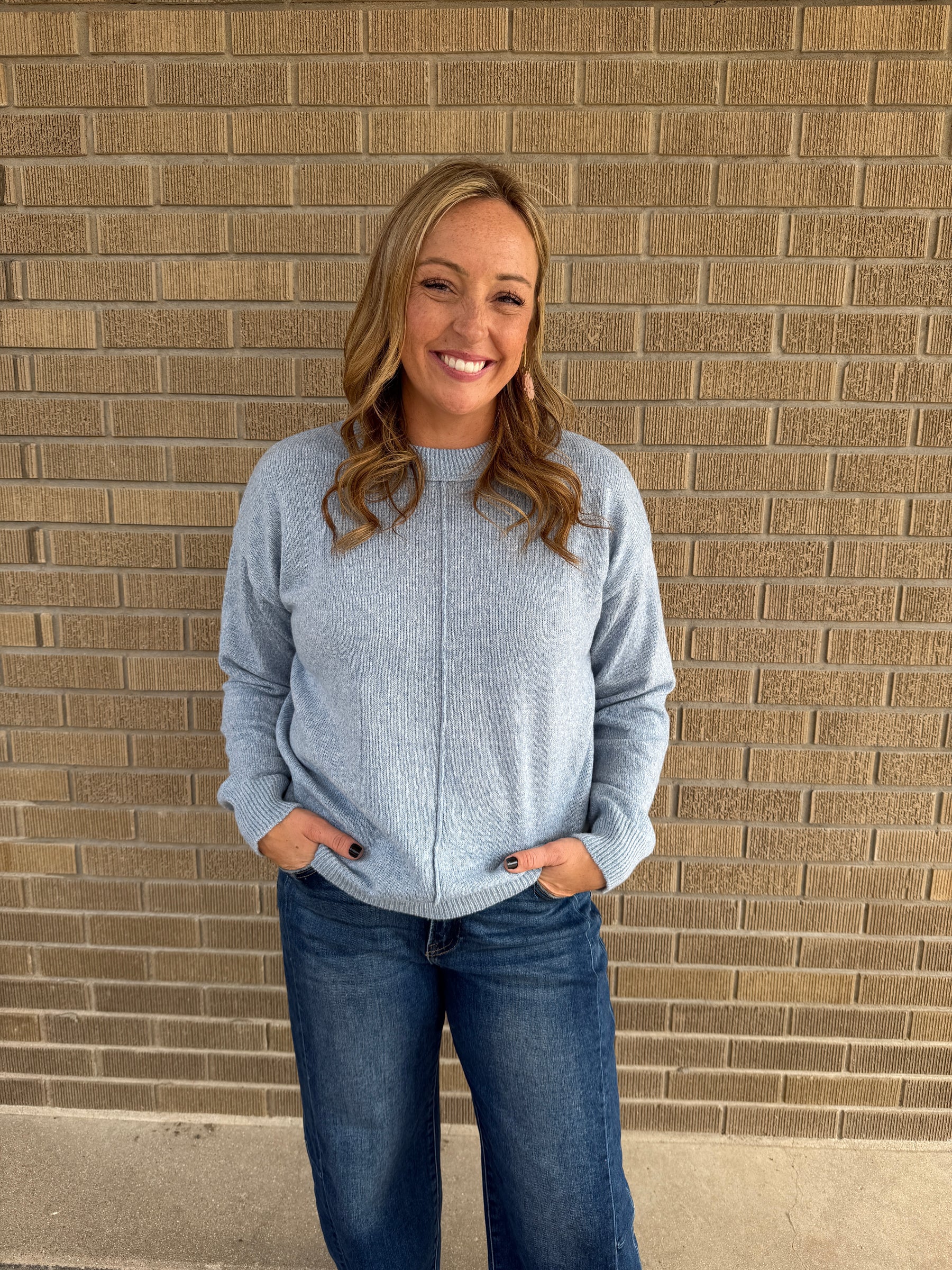 Lightweight Knit Sweater - Ocean Blue