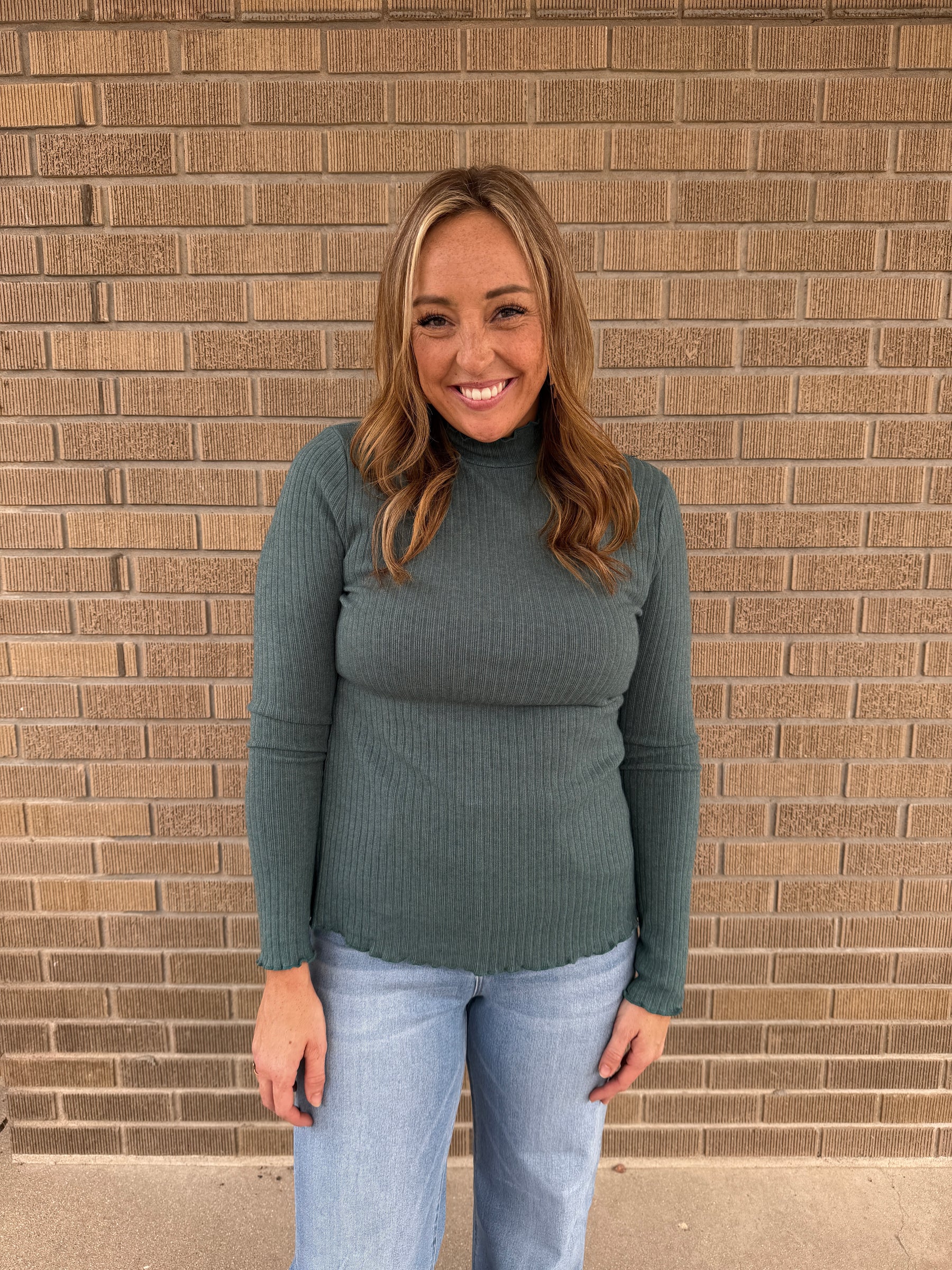 Jade Ribbed Top