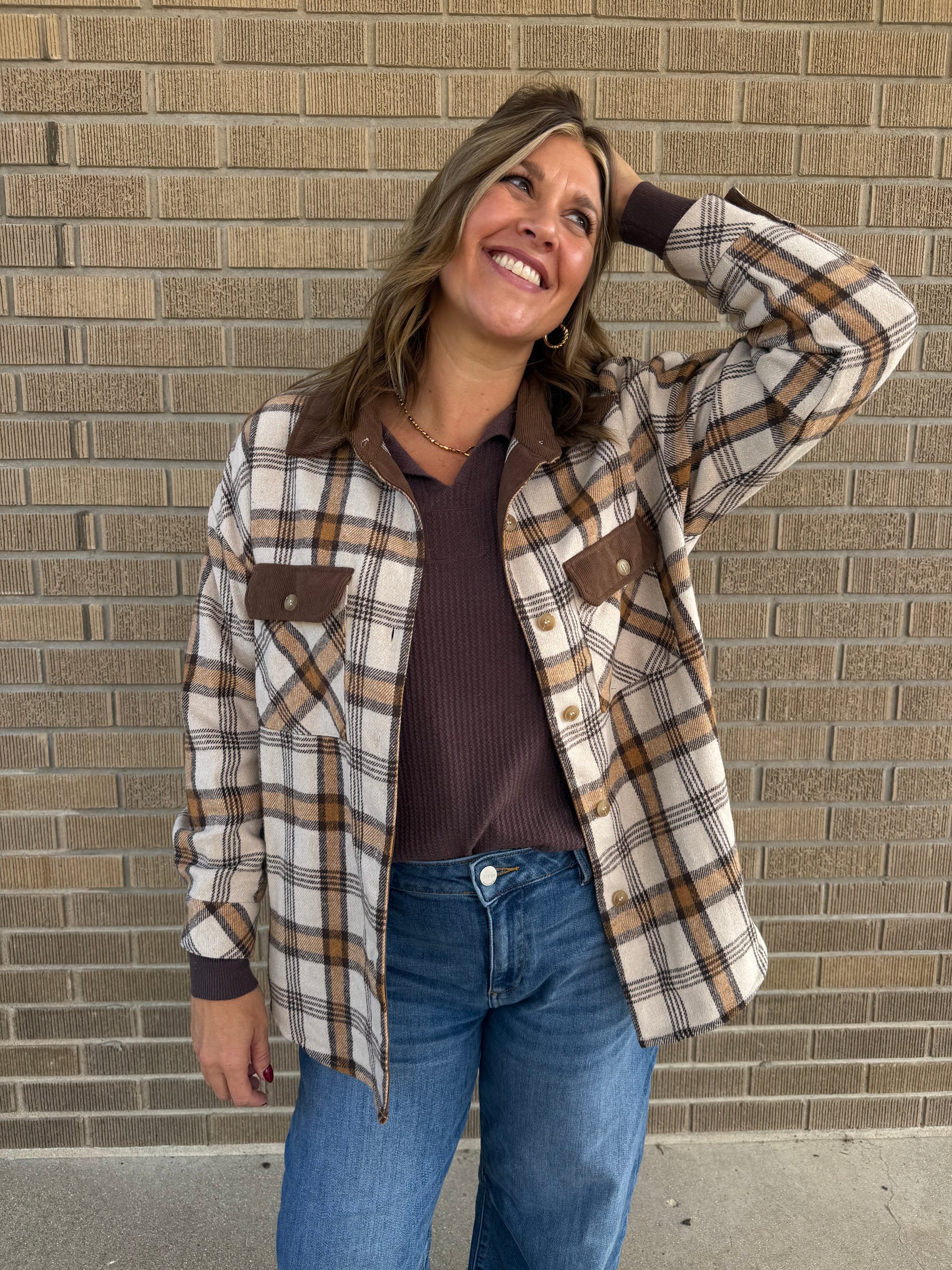 Rustic Plaid with Corduroy Trim
