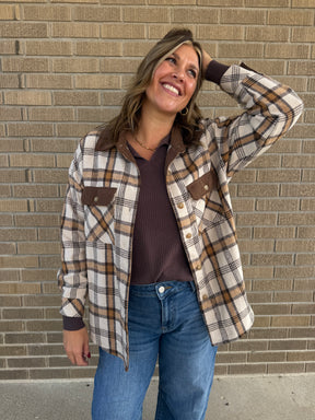 Rustic Plaid with Corduroy Trim