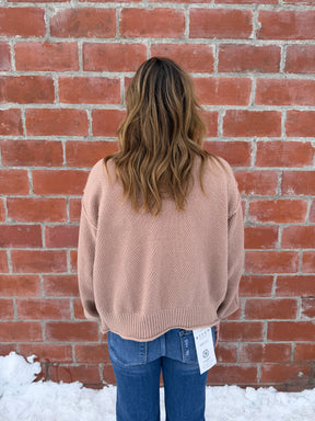 Waffle Knit Cardigan - Taupe