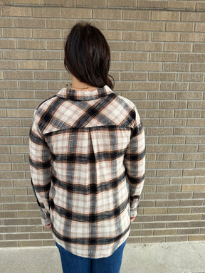 Barry Shirt - Sand Black Plaid