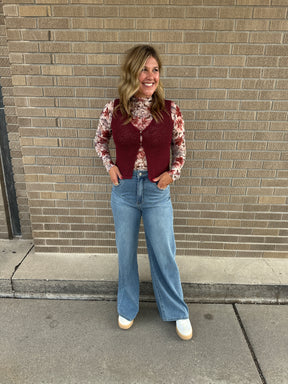 Floral Mesh Top - Cream