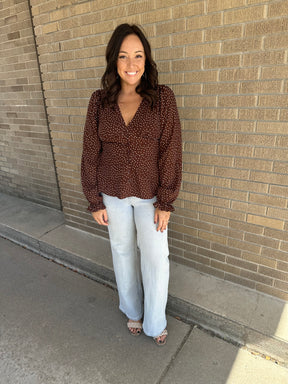 Chocolate Polka Dot Blouse