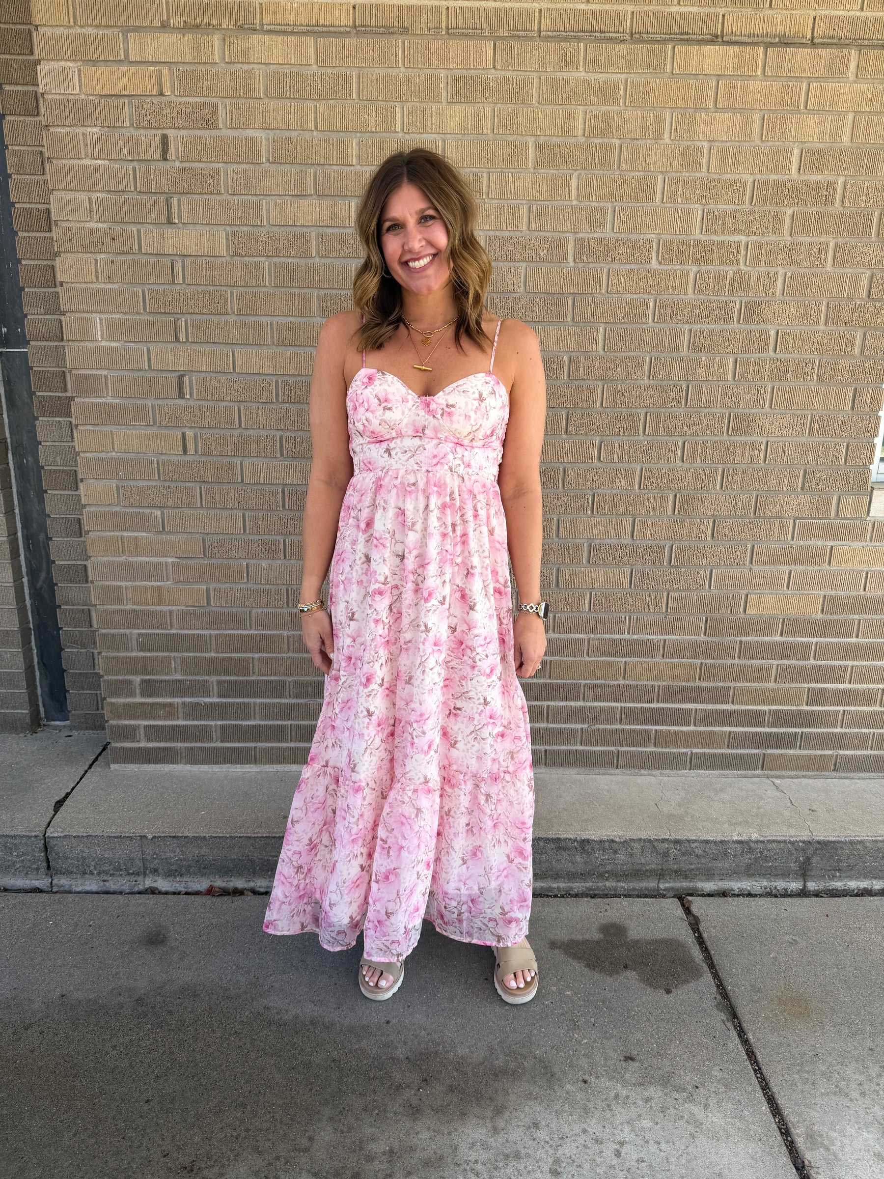 Pinch Me Pink Floral Dress