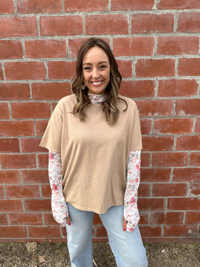 White Floral Mesh Long Sleeve