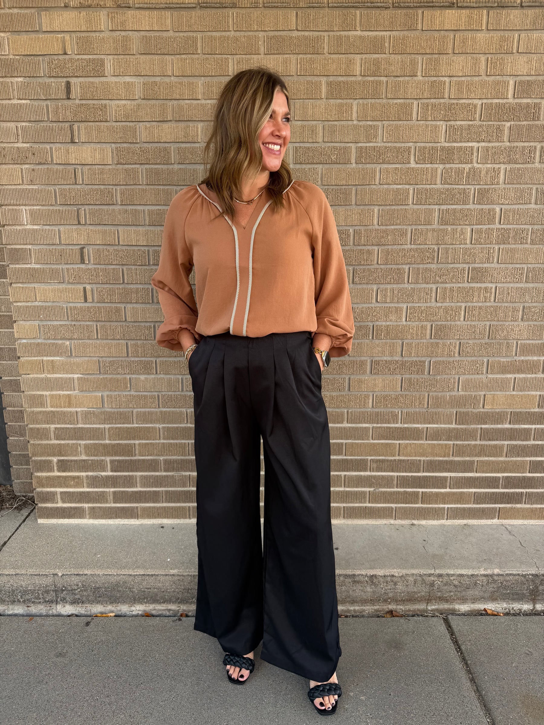 Caramel Satin Blouse