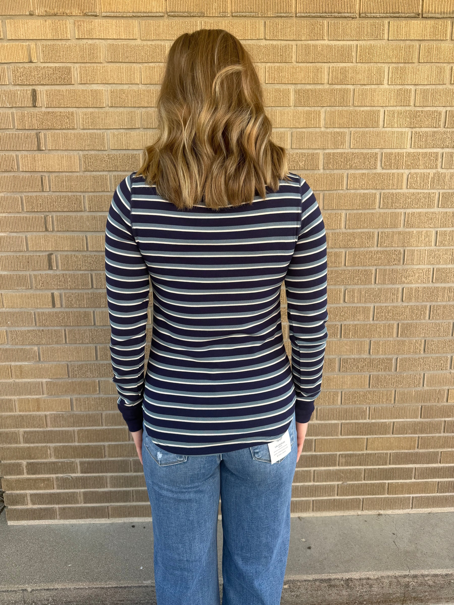 Stacy Long Sleeve - Navy Stripe