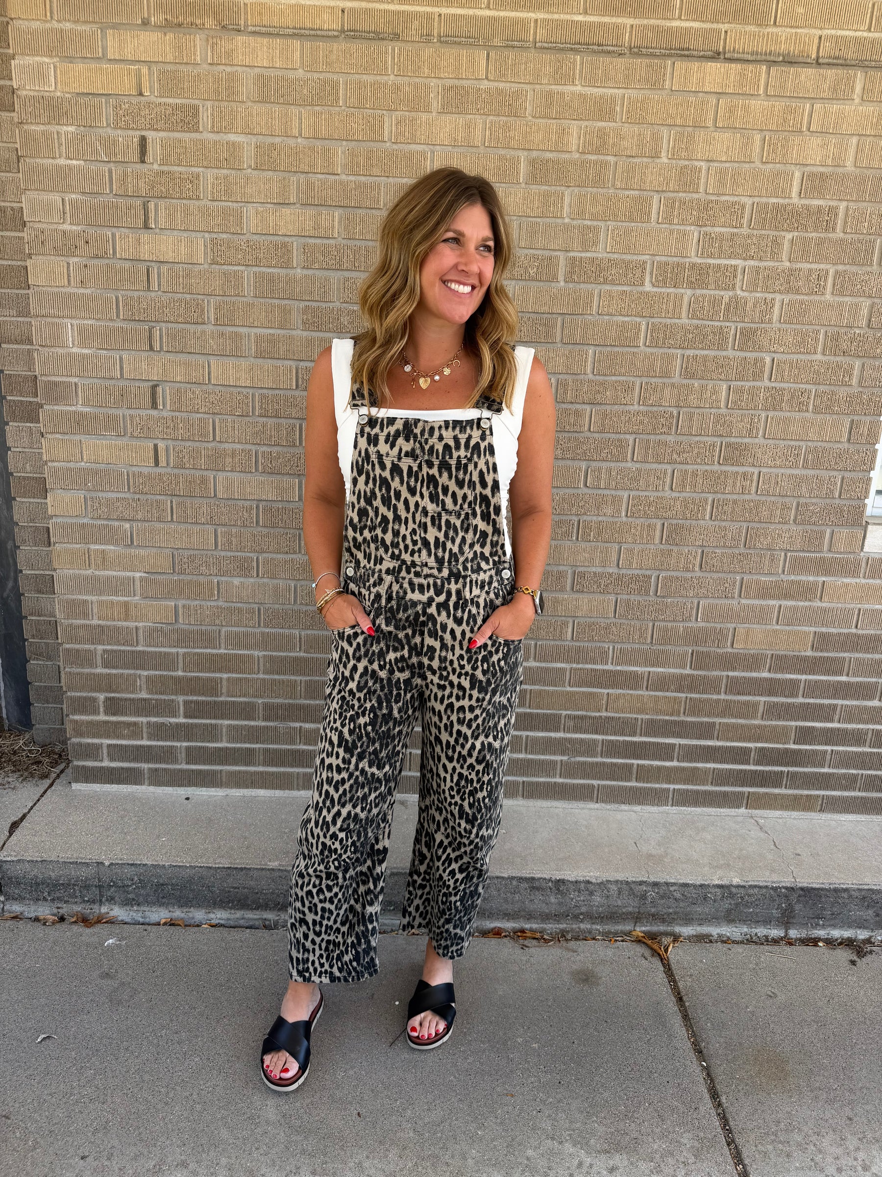 Leopard Barrel Overalls
