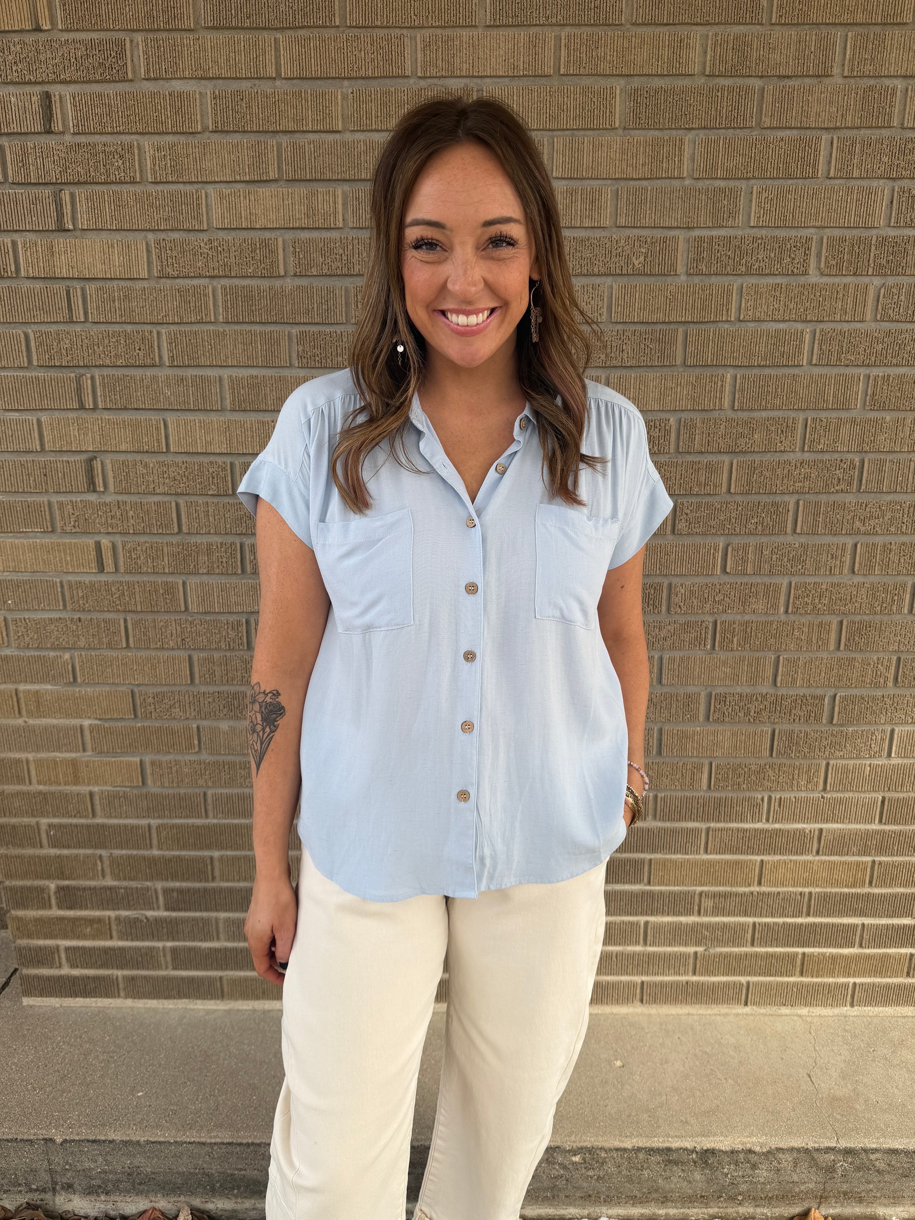 Baby Blue Button Up
