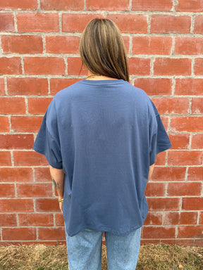 Chill All Day Oversized Tee - Dusty Navy