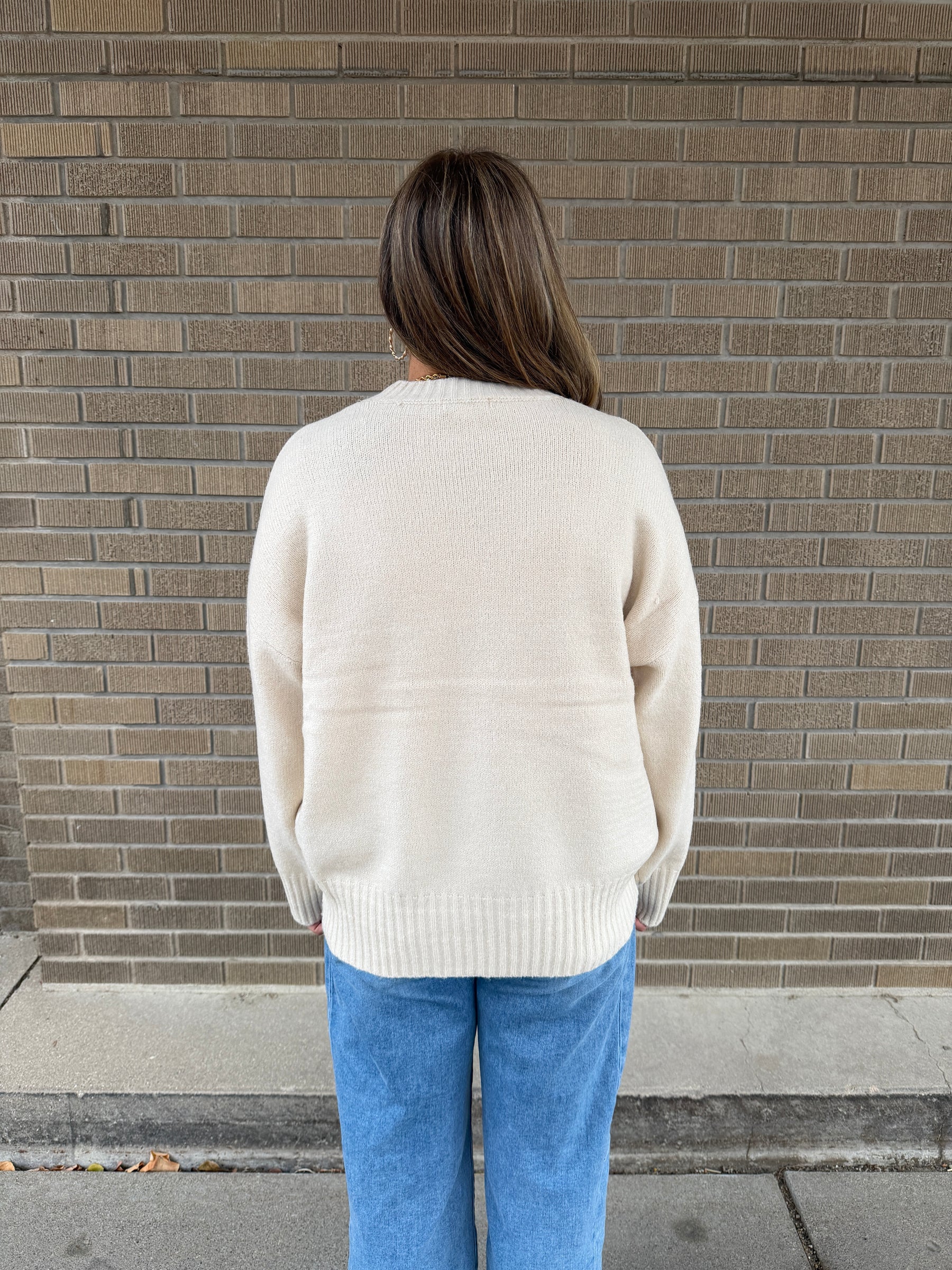 Oversized Crew Sweater - Cream