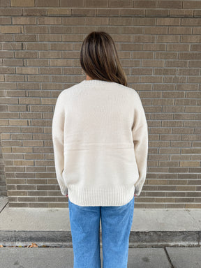 Oversized Crew Sweater - Cream