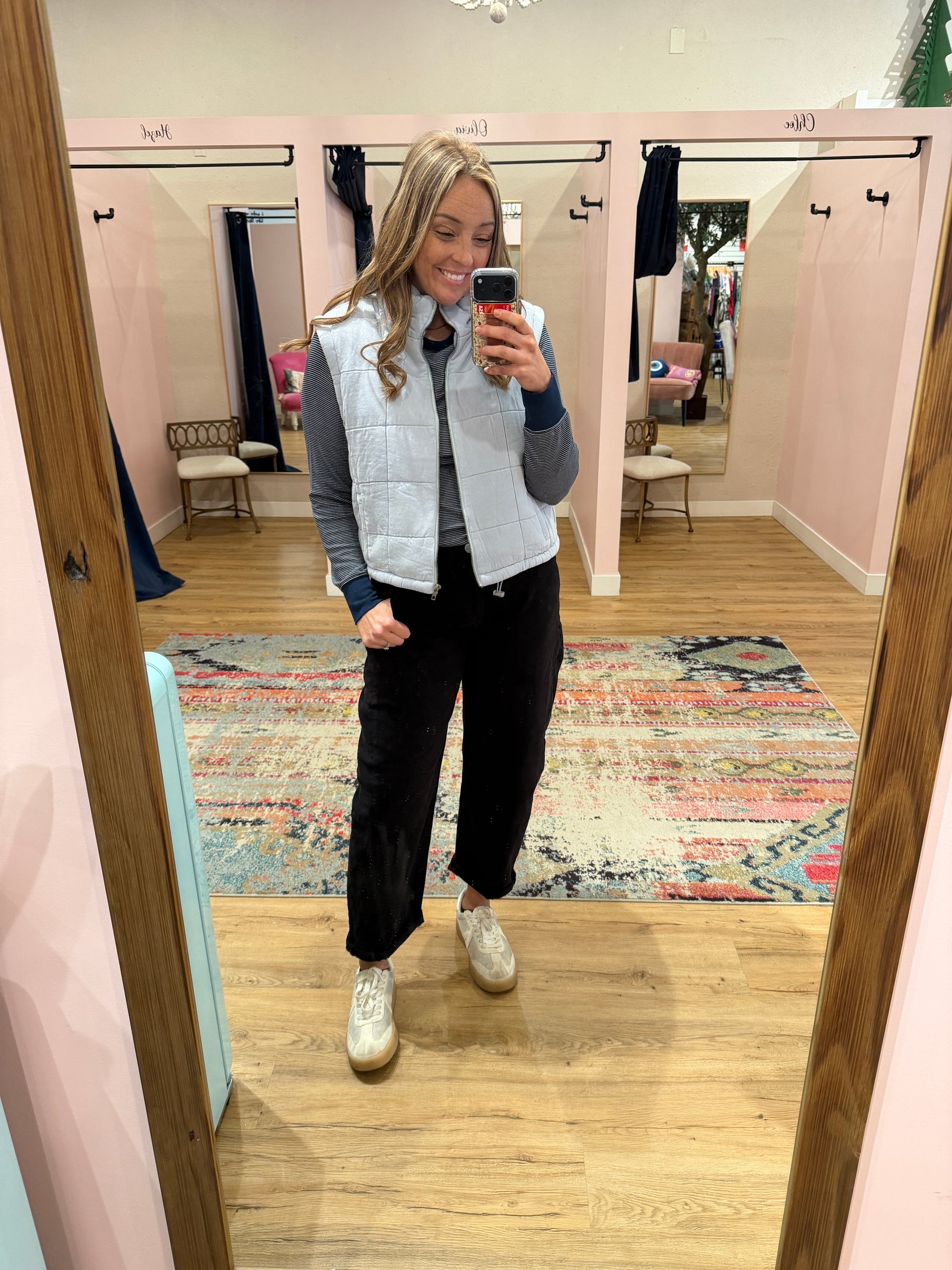 Stacy Top - Navy & Ivory