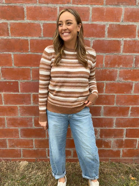 Striped Camel Sweater